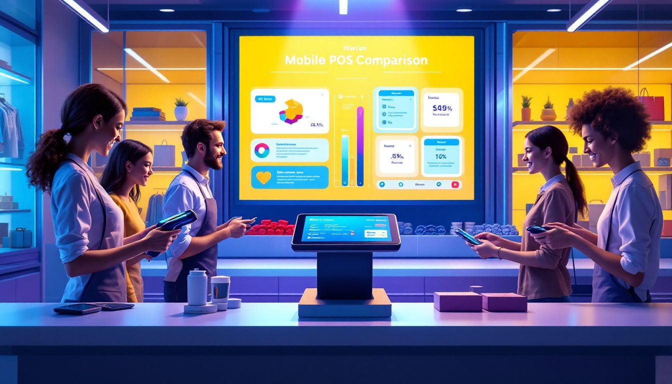 Mobile POS systems in action at a retail store, demonstrating on-the-go sales.